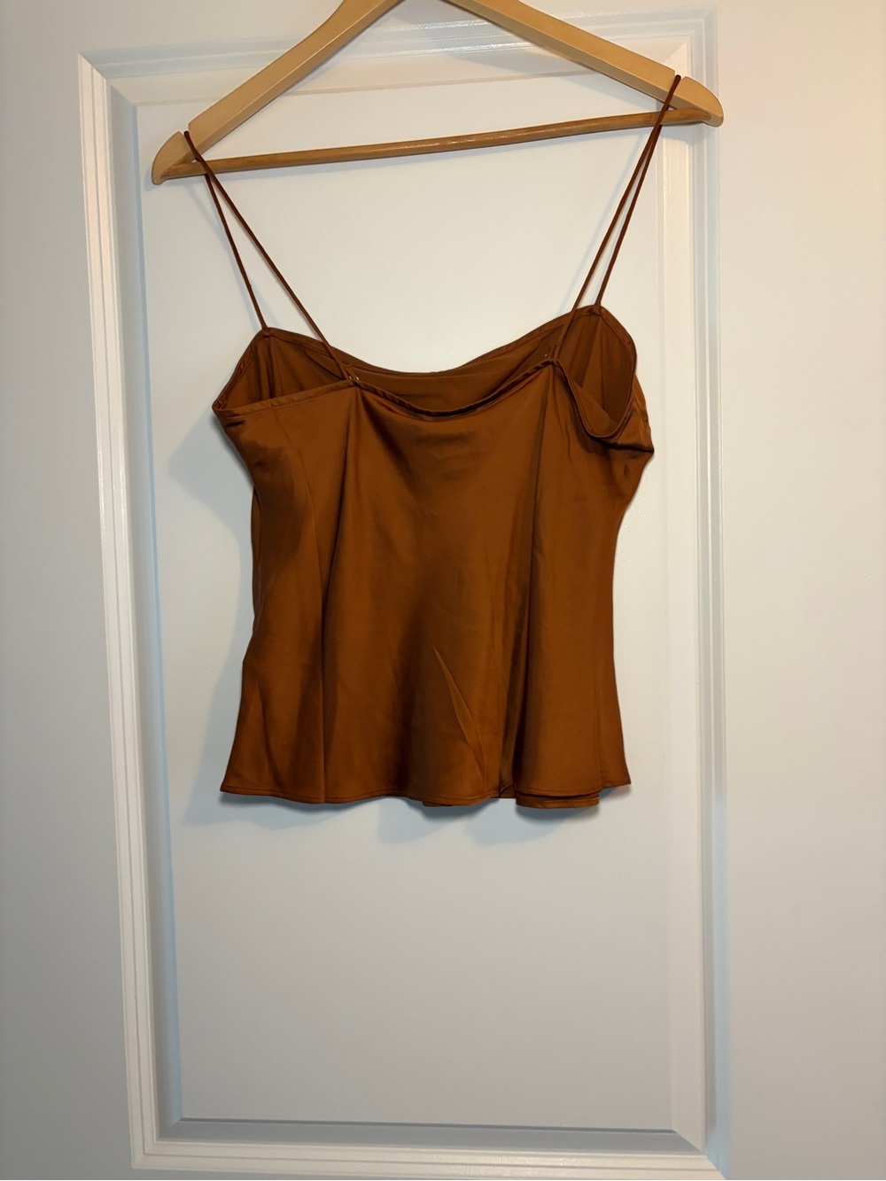 Good American | Rust Satin Spaghetti-Strap Cami - Picture 4 of 8